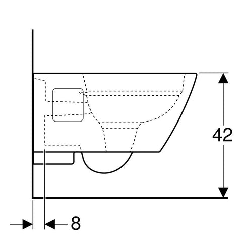Geberit Smyle Square WC fali mély, Rimfree (kifutott)