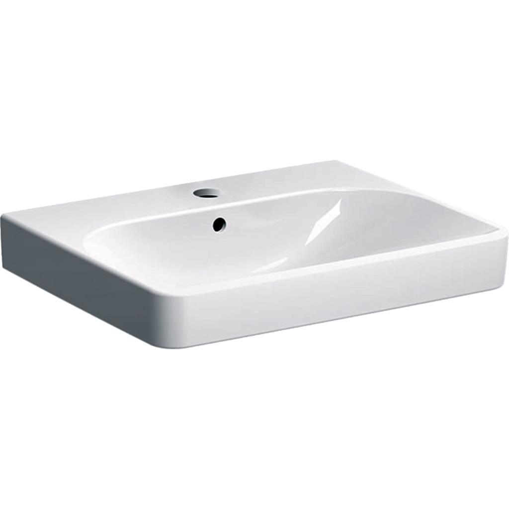 Geberit Smyle Square mosdó, 60x16,5x48cm, csaplyuk középen