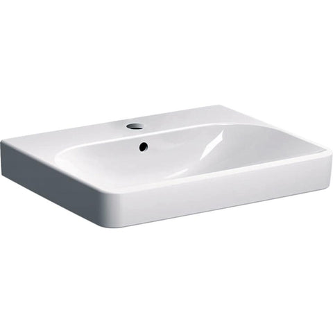 Geberit Smyle Square mosdó, 60x16,5x48cm, csaplyuk középen
