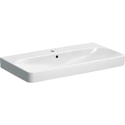 Geberit Smyle Square mosdó, 90x16,5x48cm, csaplyuk középen, túlfolyóval