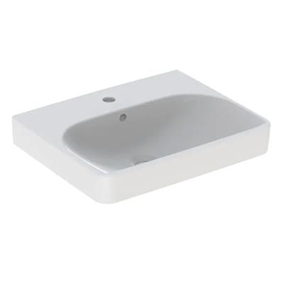 Geberit Smyle Square mosdó, 55x16,5x44cm, csaplyuk középen, túlfolyóval