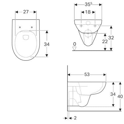 Geberit Selnova fali WC mélyöblítésű, Rimfree, 500.265.01.1