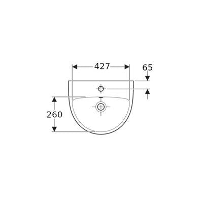 Geberit Selnova mosdó ovális 50x41cm csaplyukkal /korábbi cikk: M31150/