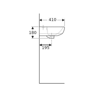 Geberit Selnova mosdó ovális 50x41cm csaplyukkal /korábbi cikk: M31150/
