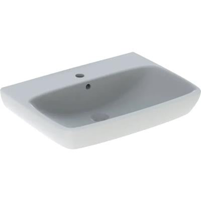 Geberit Selnova Square mosdó, 65x18x48 cm, csaplyuk középen, túlfolyóval (500.299.01.1)