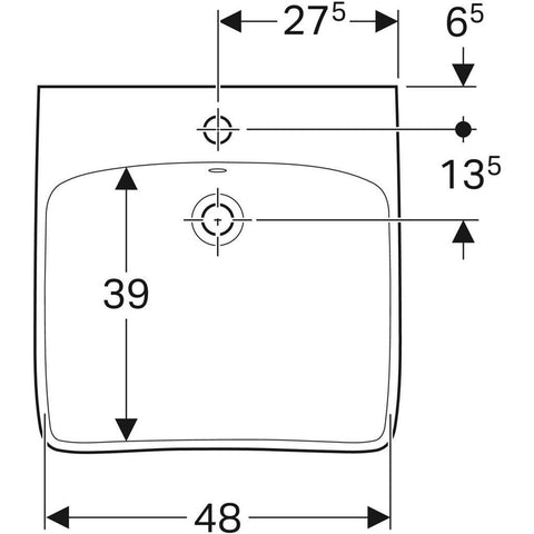 Geberit Selnova Comfort Square mosdó 55 cm