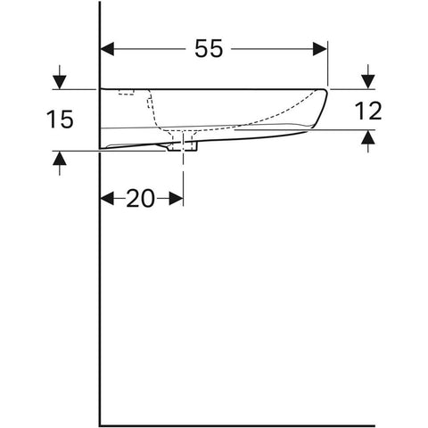 Geberit Selnova Comfort Square mosdó 55 cm