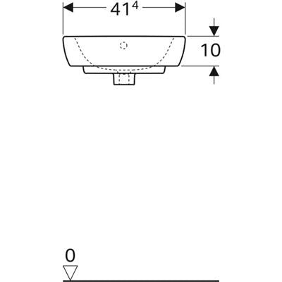 Geberit Selnova sarok kézmosó 41,4x42,1cm, középen csaplyuk, (500.326.01.1)