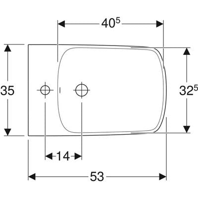 Geberit Selnova Square bidé, álló, zárt forma, 53cm, túlfolyóval