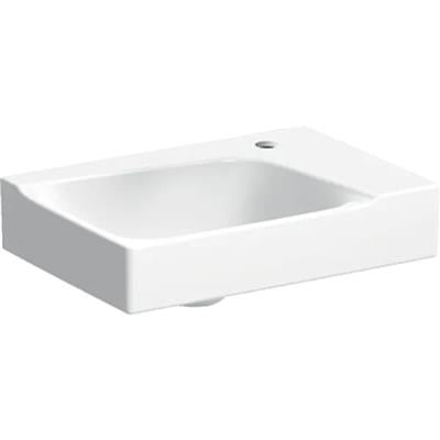Geberit Xeno² kézmosó, 40x12.5x28cm, csaplyuk jobb oldalt, túlfolyó nélkül, KeraTect®