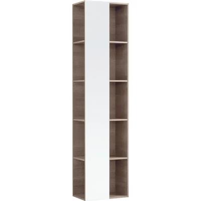 Geberit Citterio magas szekrény tükörrel, 160x40x20,5cm, szürkésbarna/faerezetes melamin