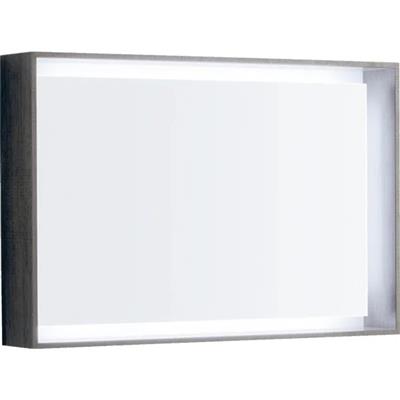 Geberit Citterio tükör világítással, 88,4x55,4cm, szürkésbarna/faerezetes melamin
