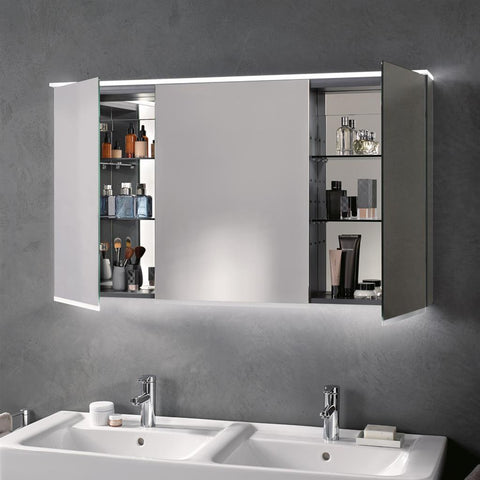 Geberit Option Plus tükör szekrény világítással, 3 ajtóval,  90x70x17,2cm