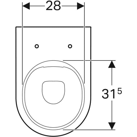 Geberit Acanto álló WC, mélyöblítésű, magasított, falhoz illeszkedő, zárt forma, Rimfree, 51cm