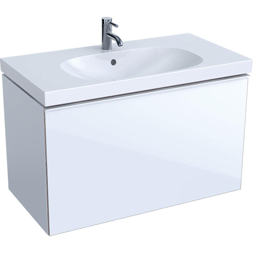 Geberit Acanto alsó szekrény mosdóhoz, magasfényű fehér, 89x53,5x47,5cm