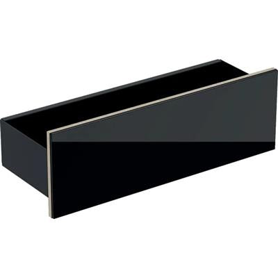 Geberit Acanto fali polc, 45x14.8x15.9cm, porszórt matt fekete/fényes fekete üveg