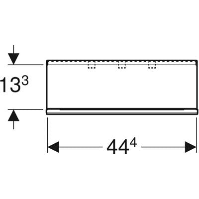 Geberit Acanto fali polc, 45x14.8x15.9cm, porszórt matt fekete/fényes fekete üveg