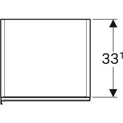 Geberit Acanto magas szekrény, 2 ajtó, 38x173x36, matt lakkozott homokszürke/fényes homokszürke üveg