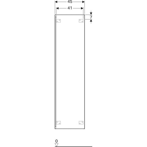 Geberit Acanto magas szekrény egy ajtóval 45x173x17,4 cm, homokszürke/üveg