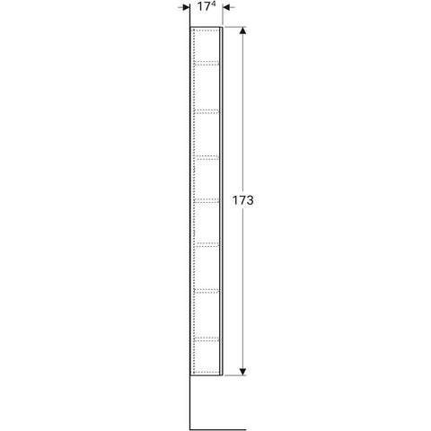 Geberit Acanto magas szekrény egy ajtóval 45x173x17,4 cm, homokszürke/üveg