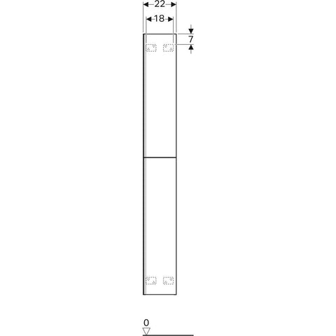 Geberit Acanto magas kiegészítő szekrény két kihúzható fiókkal, magasfényű fehér, 22x173x47,3 cm