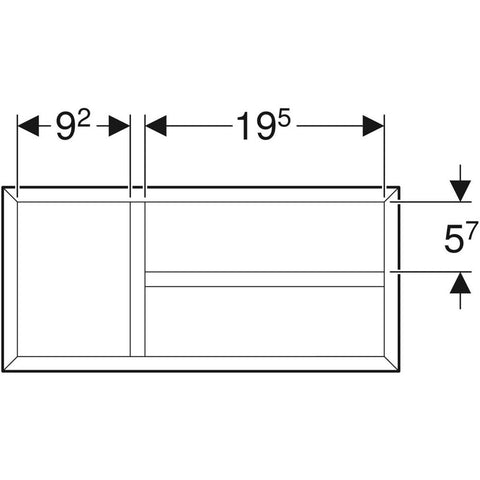 Geberit Smyle Square fiókbetét, T osztású, 32,3x5,9x15cm