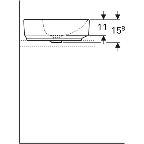 Geberit Variform pultra ültethető mosdó, kerek, túlfolyóval 45cm fehér