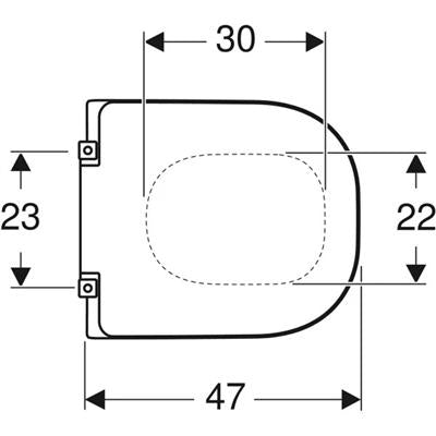 Geberit Selnova Comfort Square fali WC tető