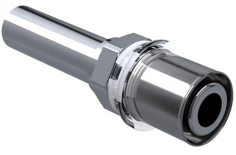 Geberit Volex egyenes adapter egyenes csővéggel 26-22, magasfényű krómozott