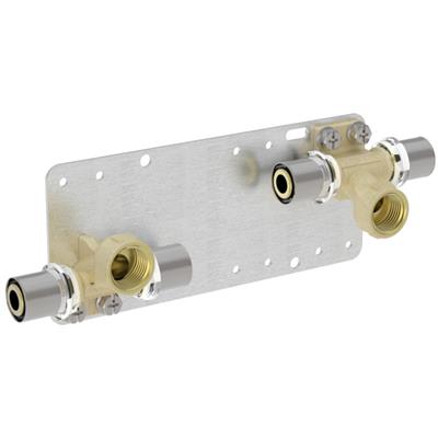 Geberit Volex vízszintes csatlakozású átmenő falikorong készlet, szerelőlemezzel 16-1/2"-16
