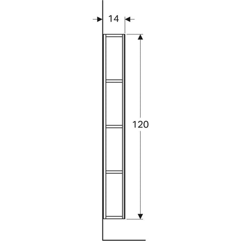 Geberit iCon polc tükörrel, 28x120x14cm (840028000)