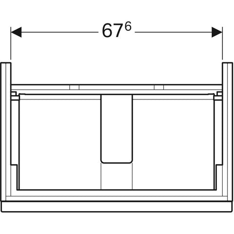Geberit iCon alsó szekrény mosdóhoz, két fiókkal 74x62x47,7cm , magasfényű lakk fehér