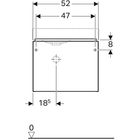 Geberit iCon alsó szekrény, 1 fiókkal, 52x42x30,8cm, matt lakkozott fehér (841052000)