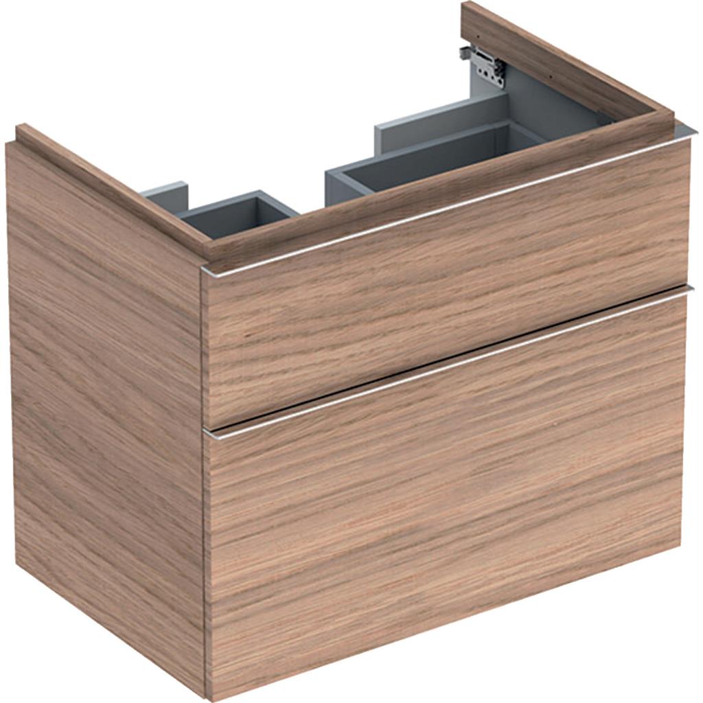 Geberit iCon alsó szekrény mosdóhoz, két fiókkal, 74x62x47.7cm, melaminos faszerkezet tölgy