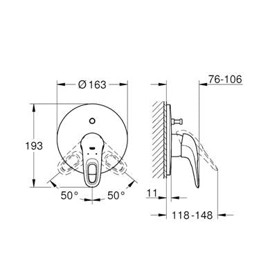 Grohe Eurostyle falsík alatti kád csaptelep fehér (19506LS3)