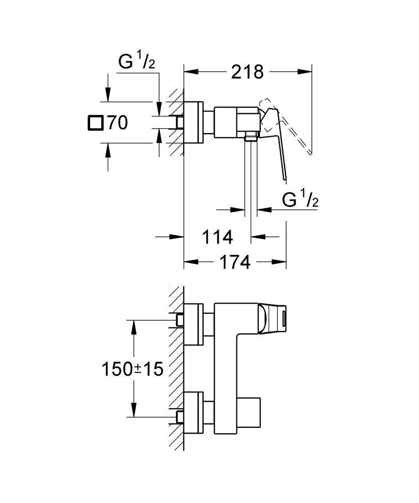 Grohe Eurocube zuhany csaptelep (23145000)