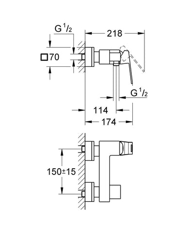 Grohe Eurocube zuhany csaptelep (23145000)