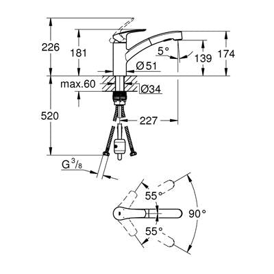 Grohe Eurosmart egykaros mosogatócsap (30305001)