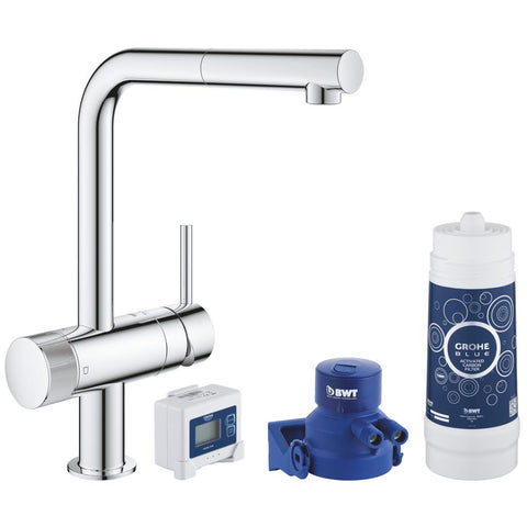 Grohe Blue Pure Minta egykaros vízszűrős kihúzhatófejes csaptelep, L-kifolyóval