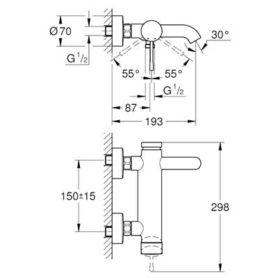 Grohe Essence New kád csaptelep (33624001)