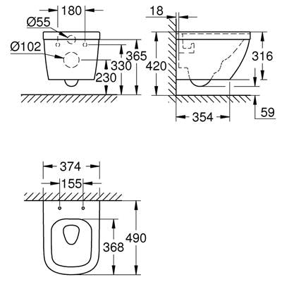 Grohe EuroCeramic függesztett wc