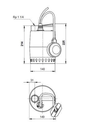 GRUNDFOS sziv. KP 150-A1 220 V PINCEVíZT.