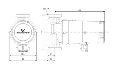 GRUNDFOS Comfort UP 15-14 BXA PM cirkulációs