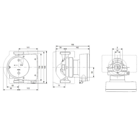 GRUNDFOS MAGNA1 32- 80 180 1x230V PN10 99221235