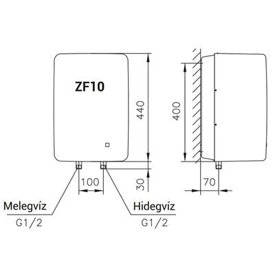 Hajdu ZF-10 elektromos forróvíztároló felsős