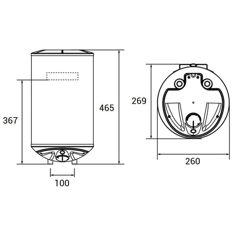 Hajdu Aquastic AQ 10F zárt rendszerű felső elhelyezésű forróvíztároló
