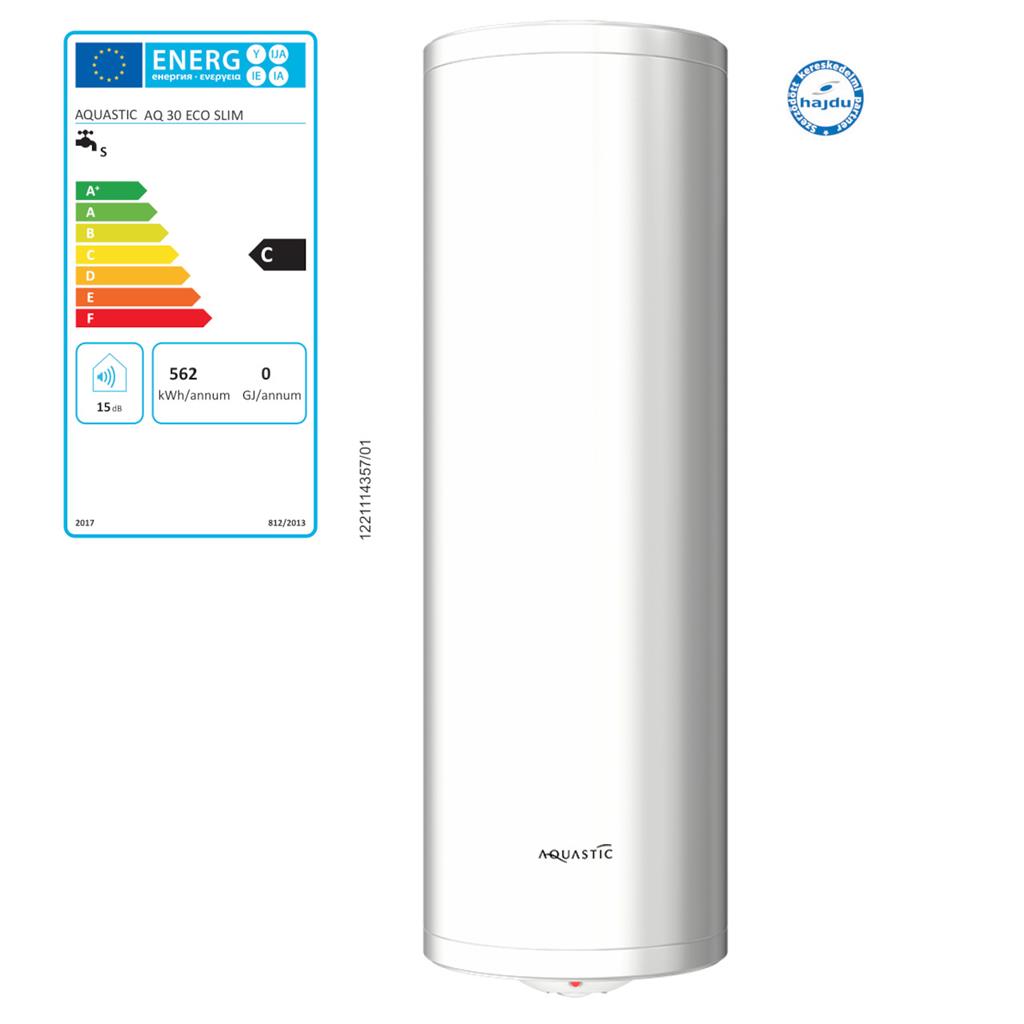 Hajdu Aquastic AQ ECO SLIM 30 függőleges forróvíztároló, keskeny kivitel, 30 literes (2111513511)