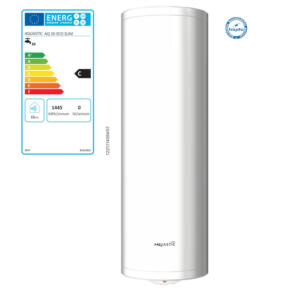 Hajdu Aquastic AQ ECO SLIM 50 függőleges forróvíztároló, keskeny kivitel, 50 literes (2111613511)