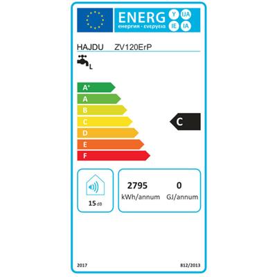 Hajdu ZV-120 ErP elektromos forróvíztároló 120 literes vízszintes