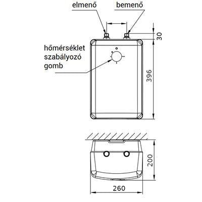 Hajdu FTA- 5 átfolyós vízmelegítő  5 literes alsós egykaros csapteleppel